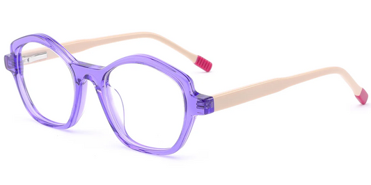 Geometrische Acetatbrille für Kinder F7108