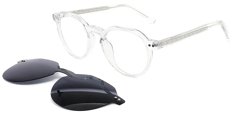 Acetate Oval Clip-Ons Frame F2570